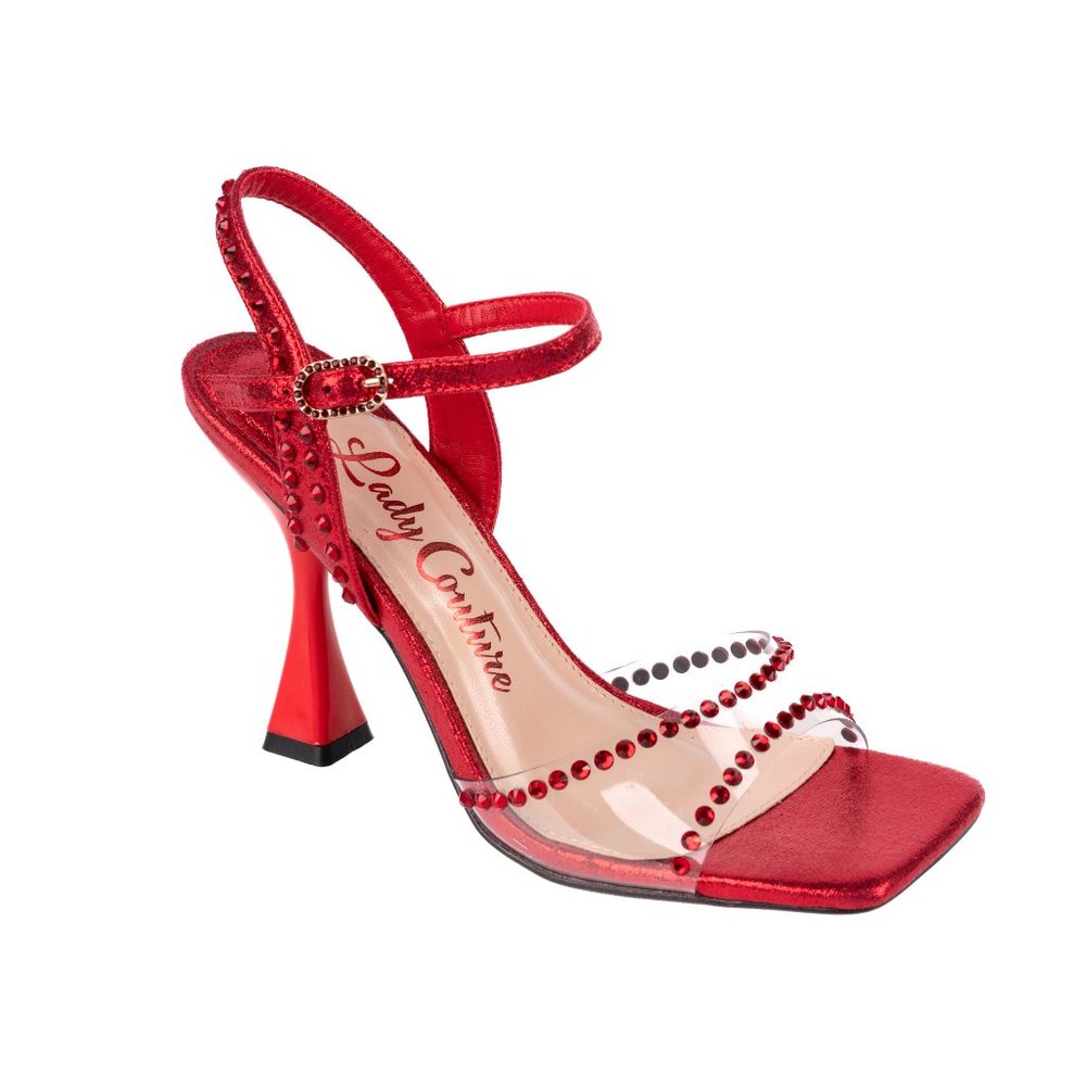 4 inch High Stiletto Metallic Heel Women Fashionable Comfortable Red Sandals